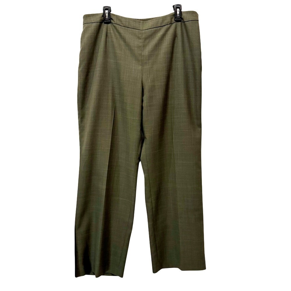 Le Suit Olive Green Lined Trousers Women's 16 Career Workwear Chic Interview